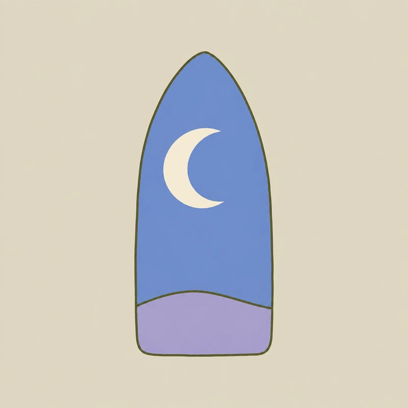 Rocket series — crescent moon rocket scratcher illustration