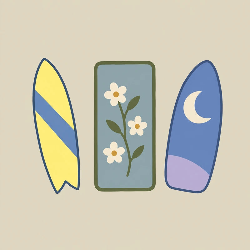 Shop All — art, surfboard and rocket scratcher illustrations